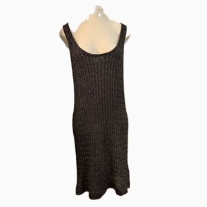 CHARLOTTE TARANTOLA Black Metallic Sleeveless Knit Dress